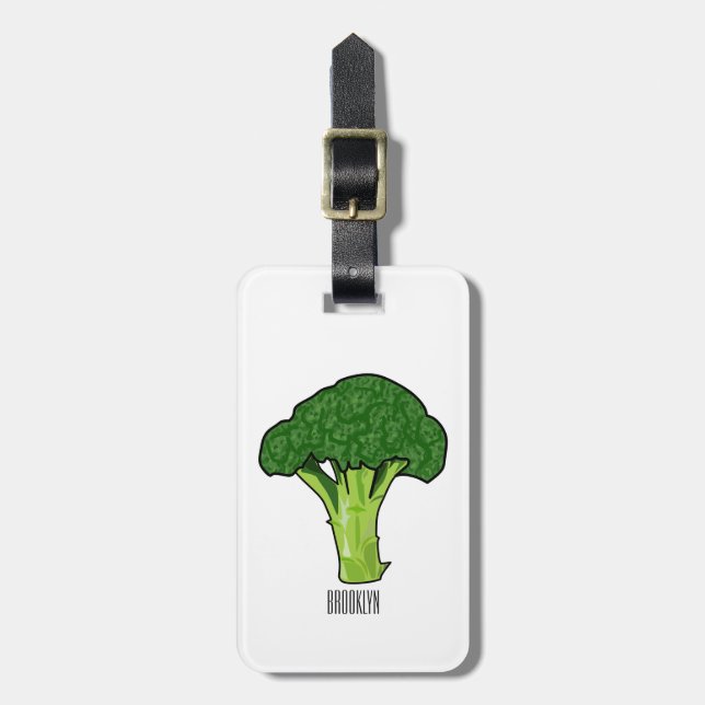 Étiquette À Bagage Illustration de Broccoli (Devant Vertical)