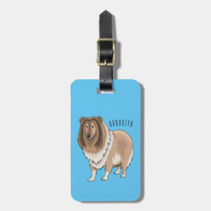 Étiquette À Bagage Illustration de chien Rough collie