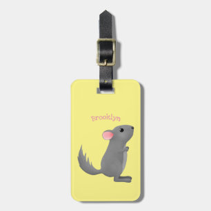 Étiquette À Bagage Illustration de chinchilla gris mignon