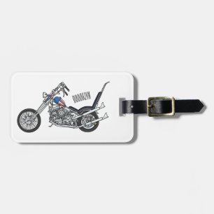 Étiquette À Bagage Illustration de Chopper Motorcycle 1950
