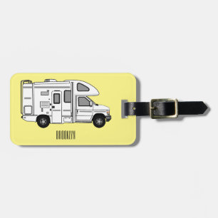 Étiquette À Bagage Illustration de dessin animé Campervan