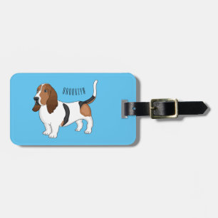 Étiquette À Bagage illustration de dessin animé de chien basset hound