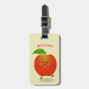 Étiquette À Bagage Illustration de dessin animé sur la pomme de danse
