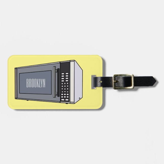 Étiquette À Bagage Illustration de dessin sur micro-ondes (Devant horizontal)