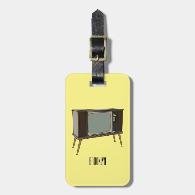 Étiquette À Bagage Illustration de dessin télévisé (Devant Vertical)