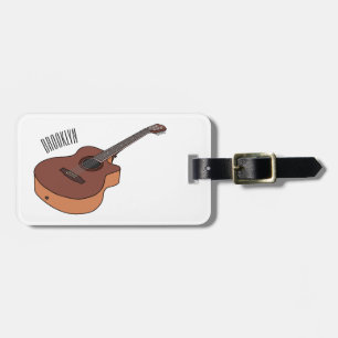 Étiquette À Bagage Illustration de guitare acoustique