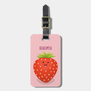 Étiquette À Bagage Illustration de la fraise Cute kawaii