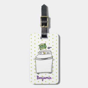 Étiquette À Bagage Illustration de lave-linge mignonne