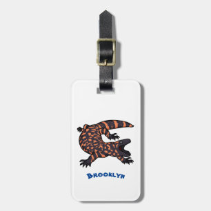 Étiquette À Bagage Illustration de lézard géant affamé