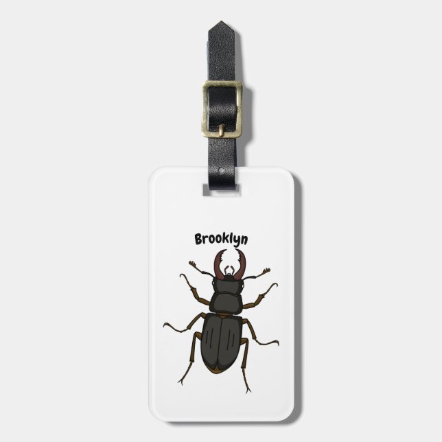 Étiquette À Bagage Illustration de l'insecte du dendroctone du pin (Devant Vertical)