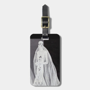 Étiquette À Bagage Illustration de mariée Flapper Art Déco élégante 