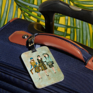 Étiquette À Bagage Illustration de mode vintage des années 1930