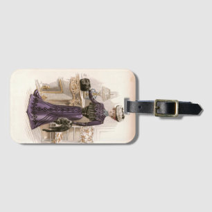 Étiquette À Bagage Illustration de mode vintage Edwardian Lady Fox