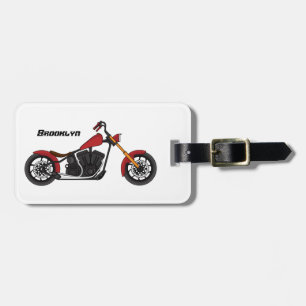 Étiquette À Bagage Illustration de moto de style chopper