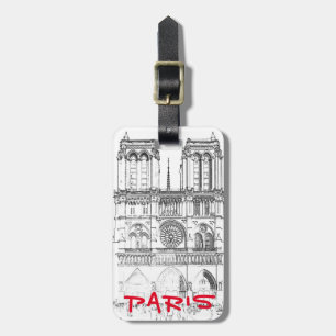 Étiquette À Bagage Illustration de Notre Dame de Paris