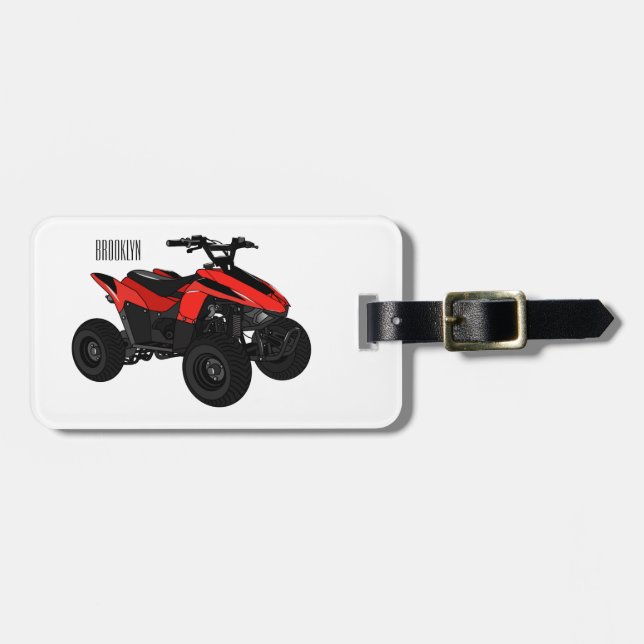 Étiquette À Bagage Illustration de Quad bike atv (Devant horizontal)