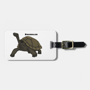 Étiquette À Bagage Illustration de tortue terrestre des Galapagos