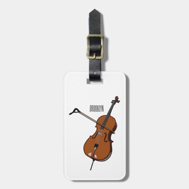 Étiquette À Bagage Illustration de violoncelle (Devant Vertical)