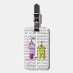 Étiquette À Bagage Illustration des Beach Huts 3