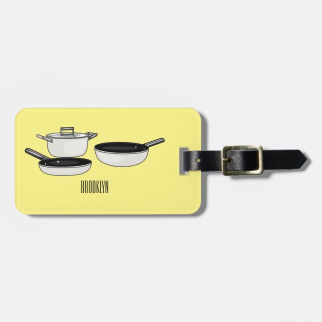 Étiquette À Bagage Illustration des jeux de cuisine (Devant horizontal)
