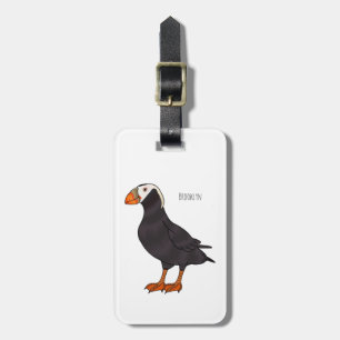 Étiquette À Bagage Illustration d'oiseau bouffon touffu