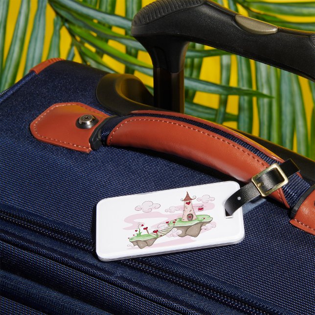 Étiquette À Bagage Illustration du château d'amour flottant Imaginair (Créateur téléchargé)