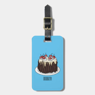 Étiquette À Bagage Illustration du gâteau de la Forêt-Noire