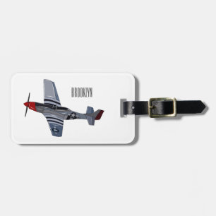 Étiquette À Bagage Illustration d'un avion de chasse-bombardier