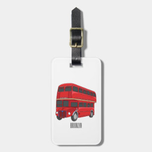 Étiquette À Bagage Illustration d'un bus à deux étages
