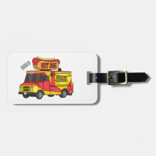 Étiquette À Bagage Illustration d'un camion de nourriture pour chien 