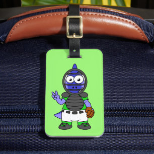 Étiquette À Bagage Illustration D'Un Capteur De Baseball Parasaurolop