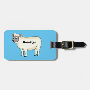 Étiquette À Bagage Illustration d'un mouton joyeux