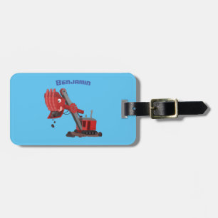 Étiquette À Bagage Illustration d'une pelle à vapeur rouge mou