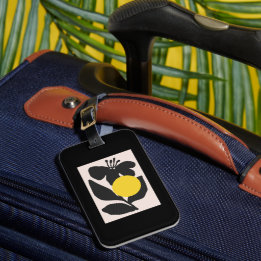 Étiquette À Bagage Illustration florale d'art