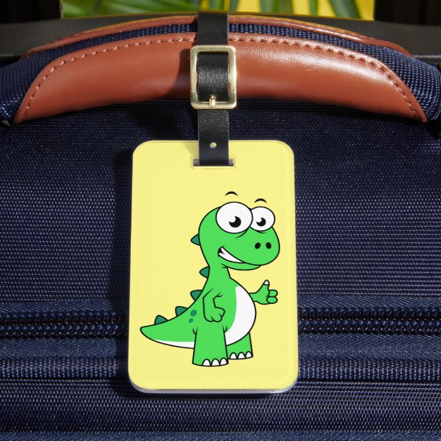 Étiquette À Bagage Illustration Mignonne Du Tyrannosaurus Rex. 2 (Insitu Rectoal 2)