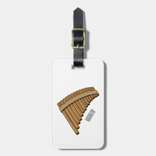 Étiquette À Bagage Illustration Pan flûte / panpipes (Devant Vertical)