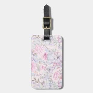 Étiquette À Bagage Illustration rose florale Succulent Motif d'été