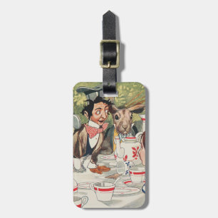Étiquette À Bagage Illustration vintage d'Alice à la fête de thé du C