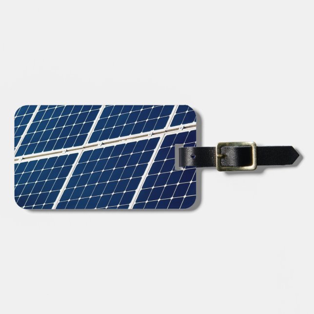 Étiquette À Bagage Image amusante d'un panneau solaire (Devant horizontal)
