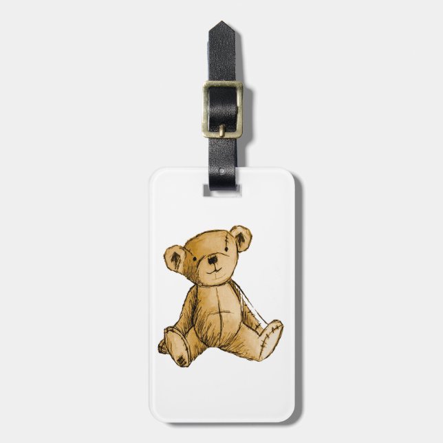 Étiquette À Bagage Image de l'ours en peluche pour bagage-Tag-bracele (Devant Vertical)