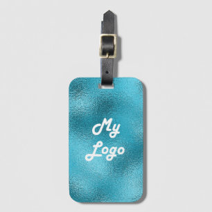 Étiquette À Bagage Image logo personnalisé business blue metal