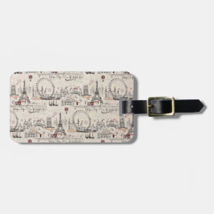 Étiquette À Bagage Images d'Europe noires et blanches vintages