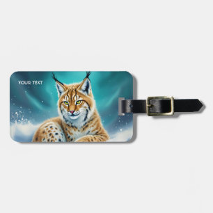 Étiquette À Bagage Imaginaire Cute Lynx Cub hiver
