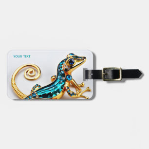 Étiquette À Bagage Imaginaire Cute Vivid Art Déco Gecko