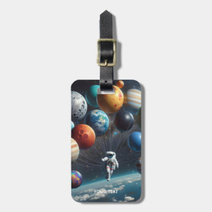 Étiquette À Bagage Imaginaire Planètes mignonnes Astronaute spatial