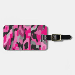 Étiquette À Bagage Impression Abstraite rose et noire