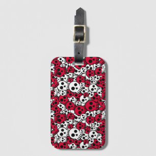 Étiquette À Bagage Impression de motif crâne gothique cerise