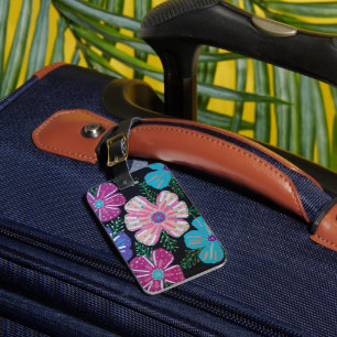 Étiquette À Bagage Impression florale bohème