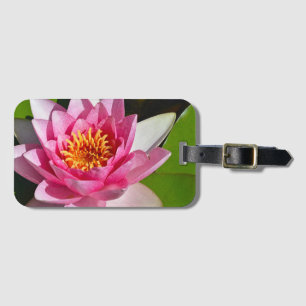 Étiquette À Bagage Impression florale de nénuphar rose