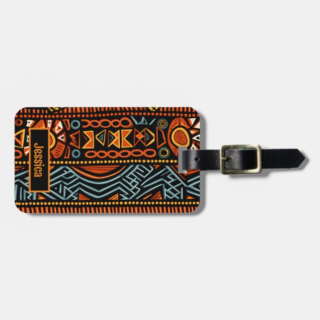 Étiquette À Bagage Imprimante africaine moderne (Devant horizontal)